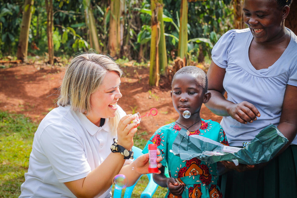 Dutch ambassador Liza de Jonge visits her sponsored child in Kyabigambire, Uganda