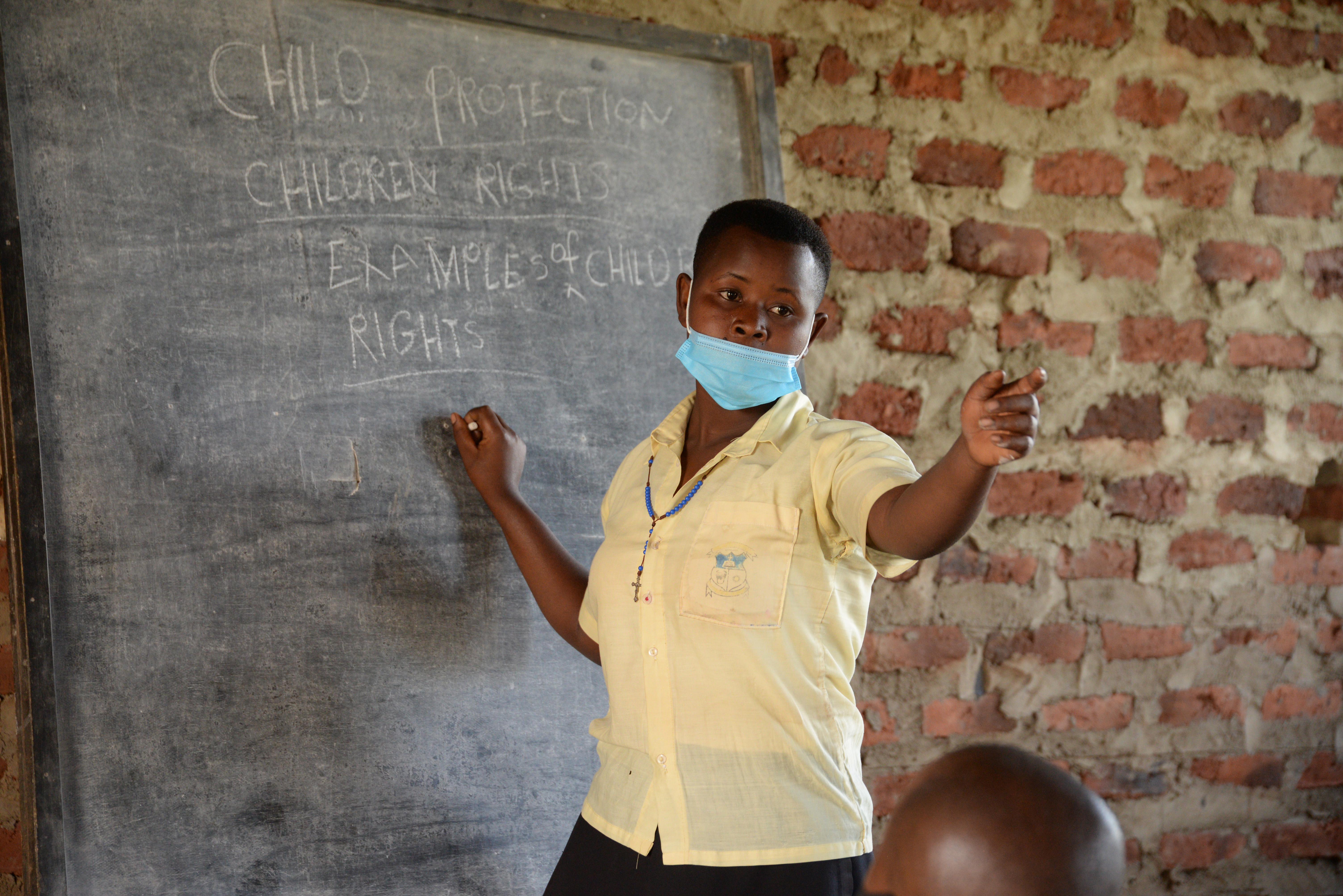 Eighteen year old Juliet from Uganda facilitating her class