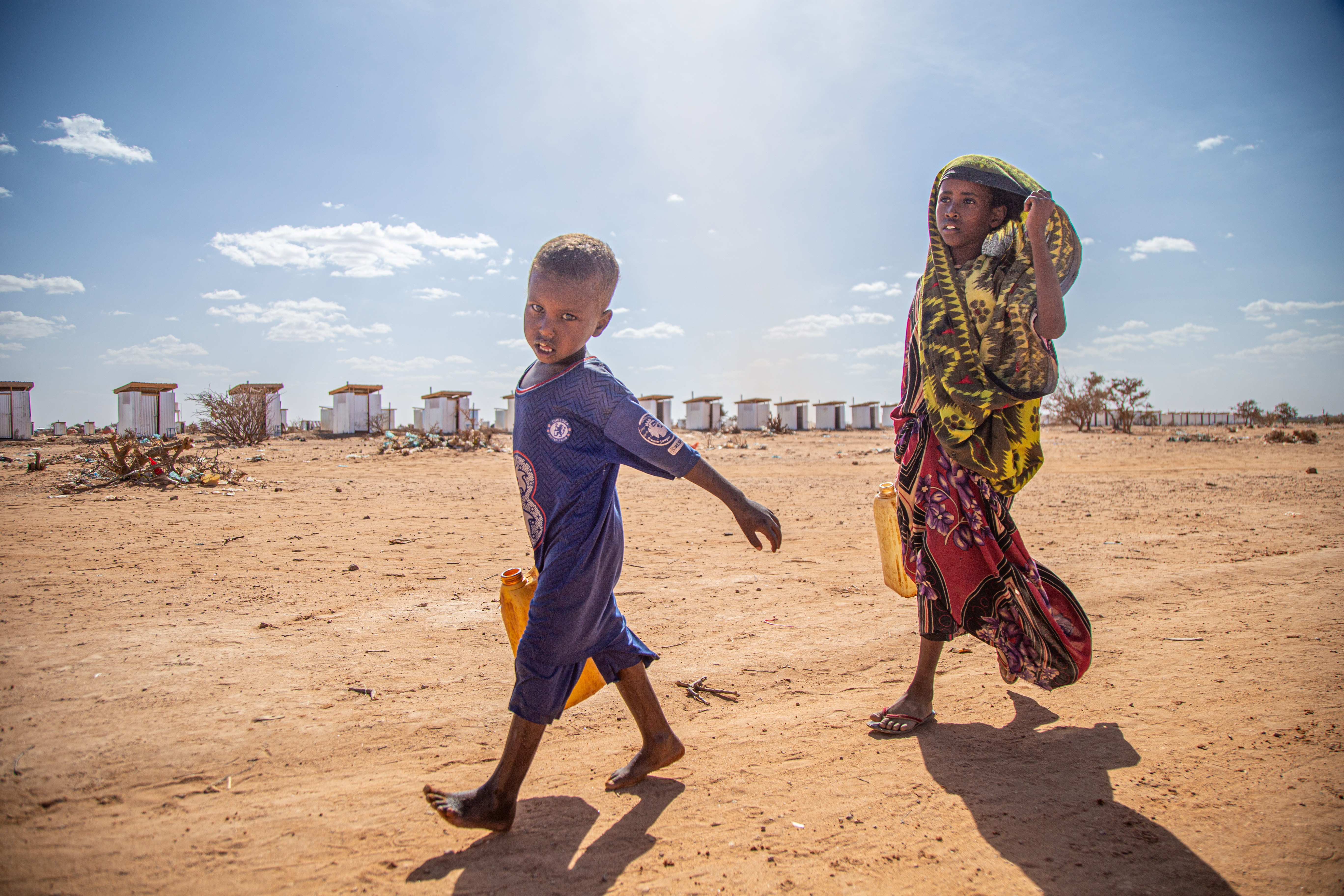 Children displaced by drought in Dollow, Somalia.