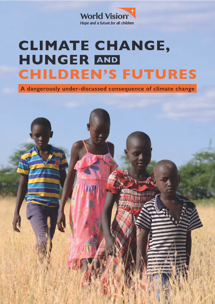 Cover page of the publication: Climate Change, Hunger and Children's Futures