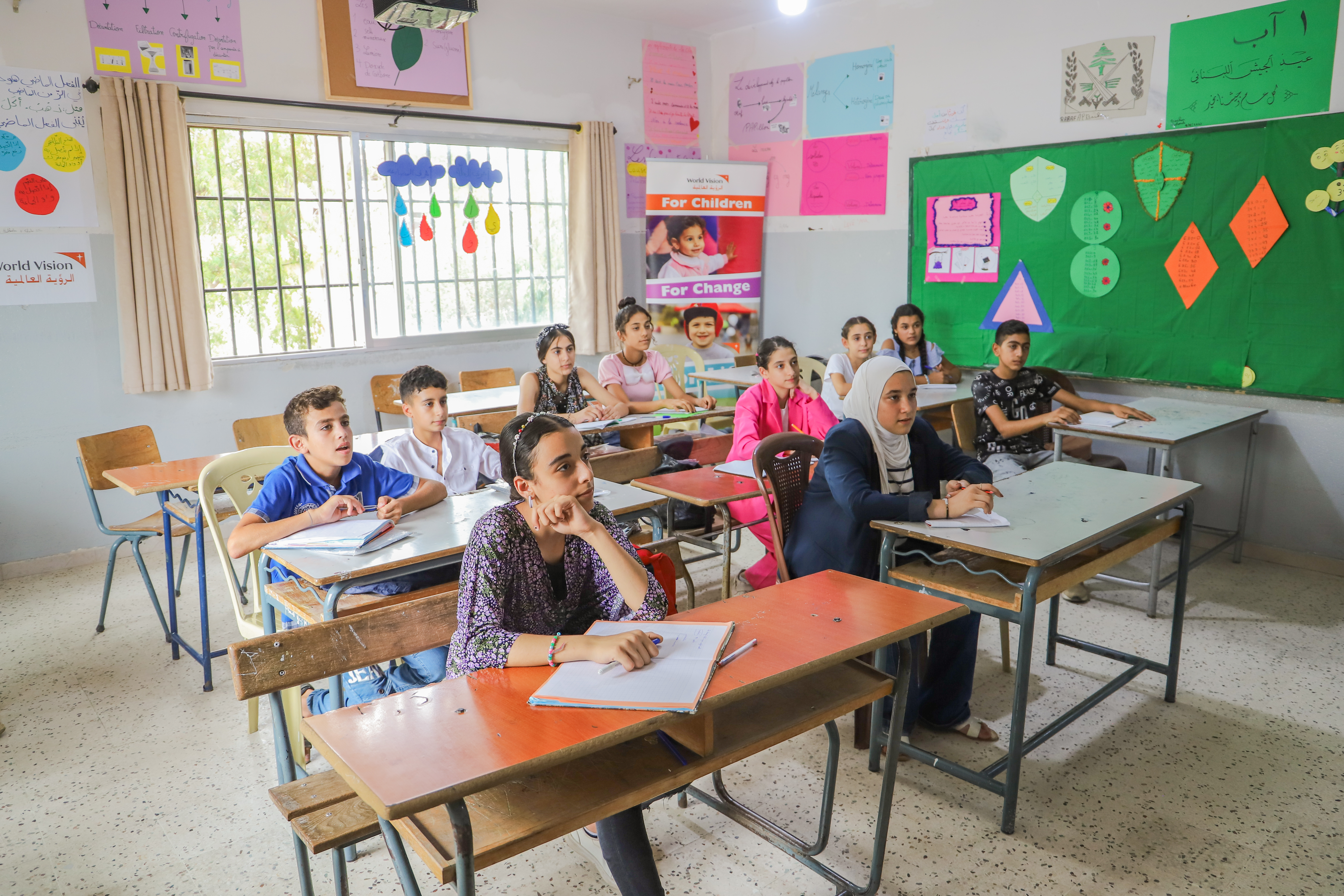 children in a classroom in lebanon