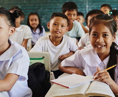 Children in a classrooom