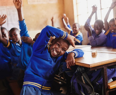 Kids playing in a classroom