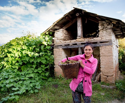 A girl holding a basket