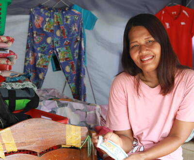 Aye, a logistics worker in Myanmar