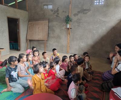 Story telling at reading club, Wein Hein village, Tangyan township
