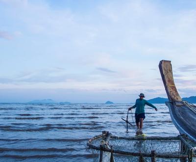 Fisherman at sea