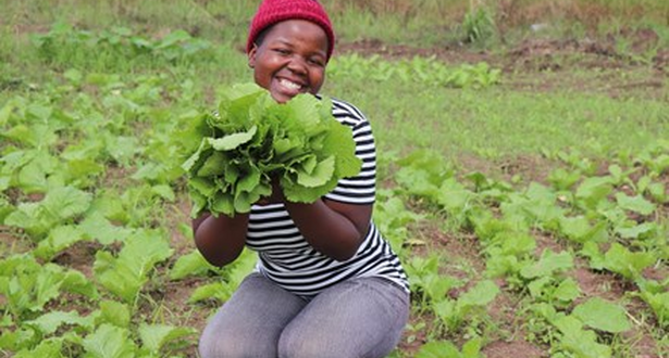 woman holding some plant