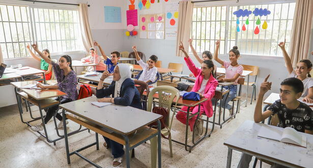 children in a classroom in lebanon