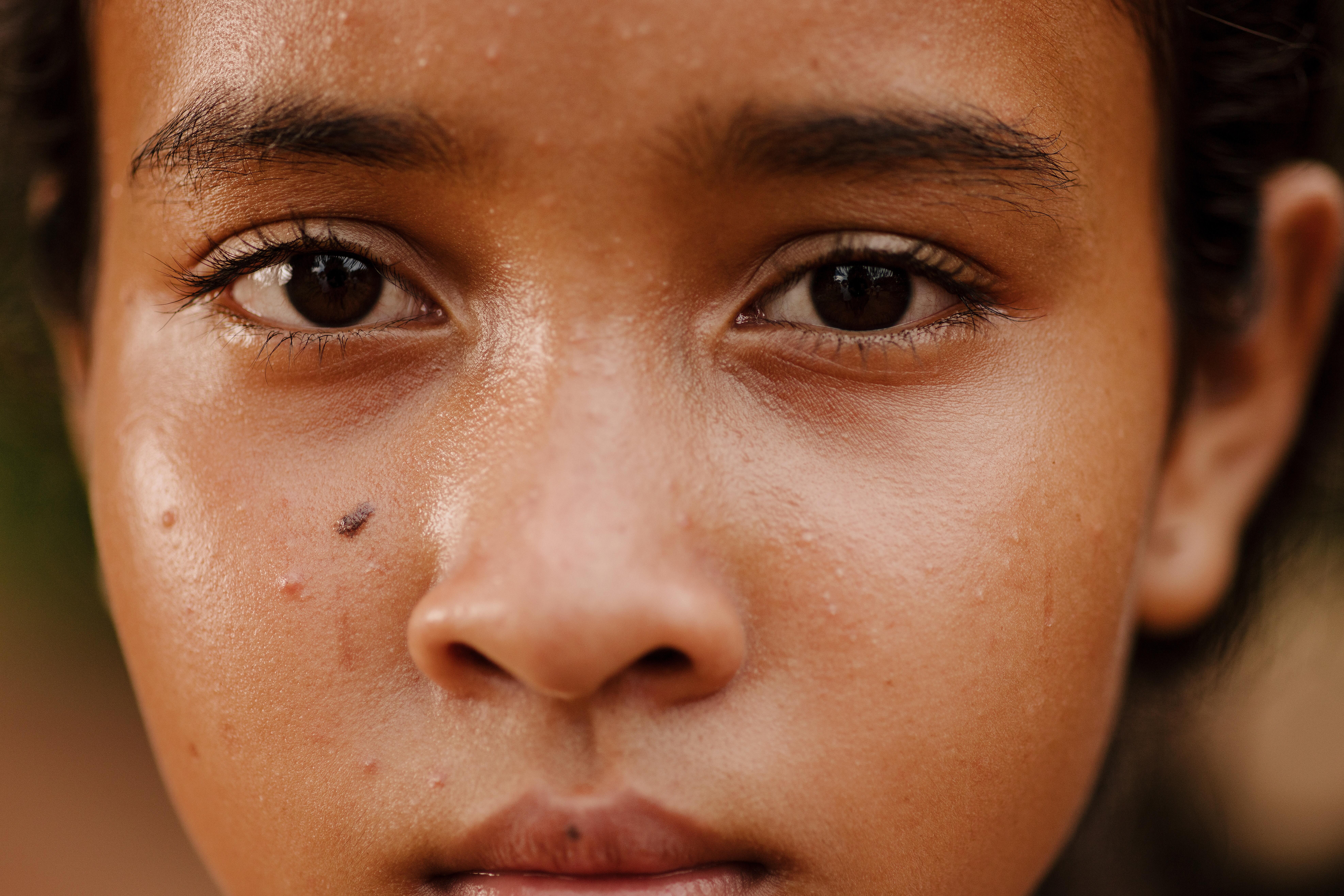 Girls eyes close up