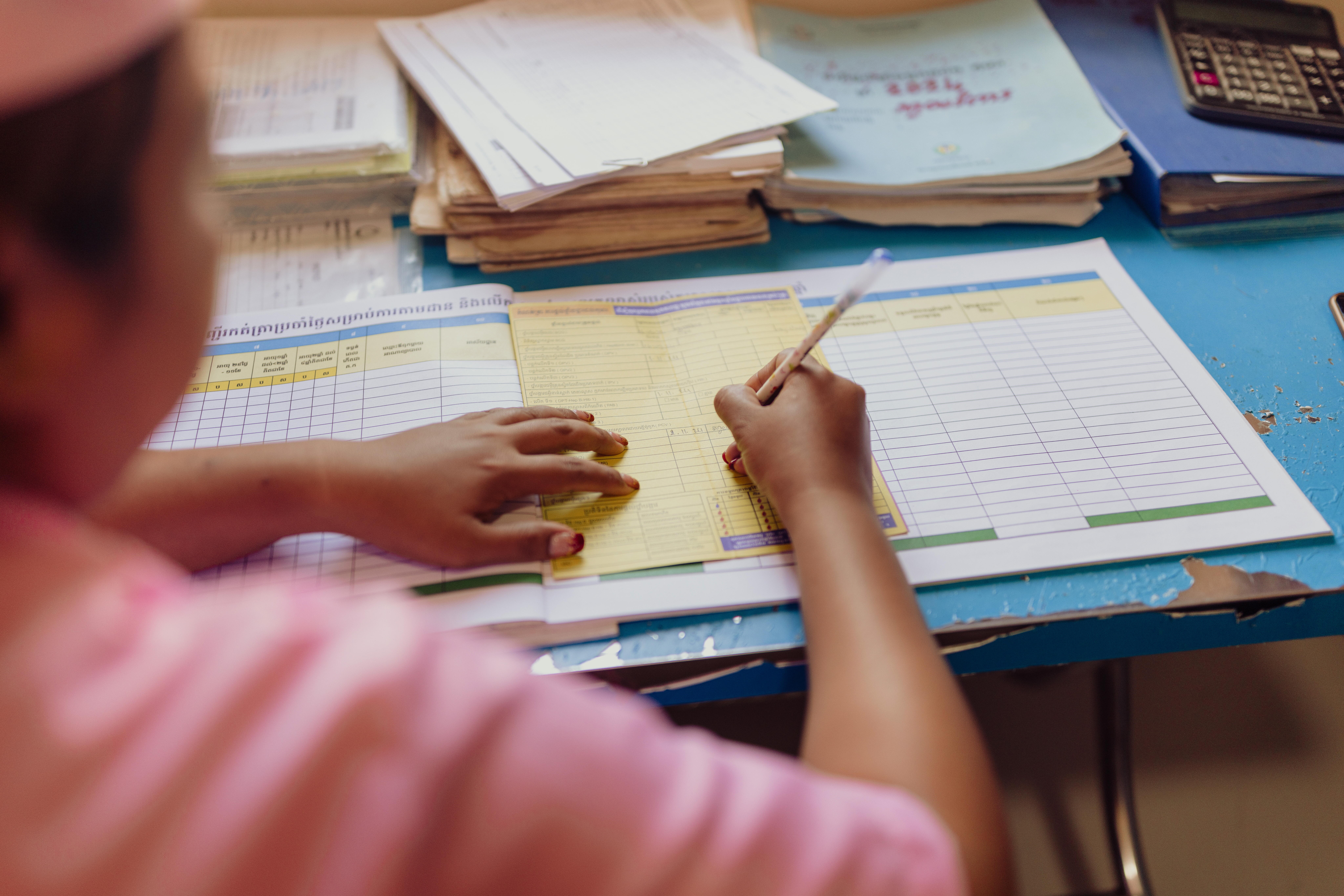 Vannak writing on medical chart