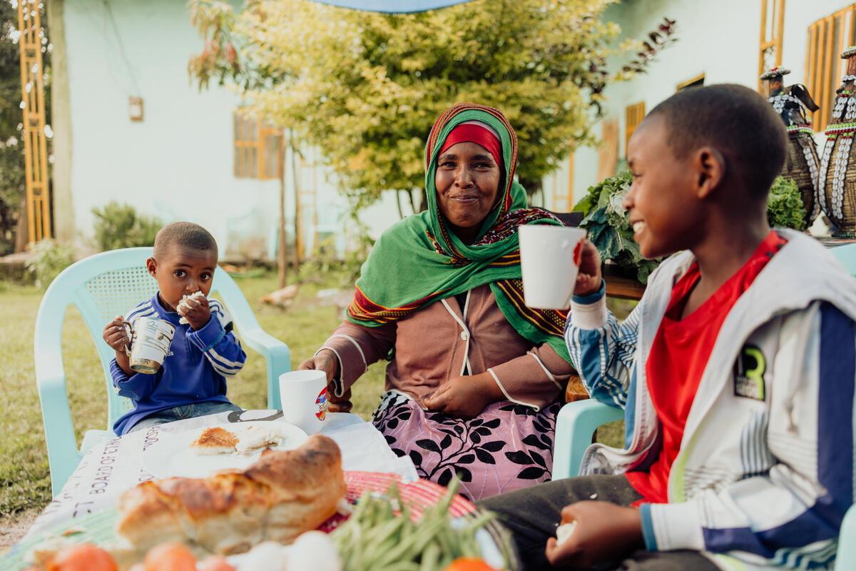 Mensur is back at school and has enough to eat.
