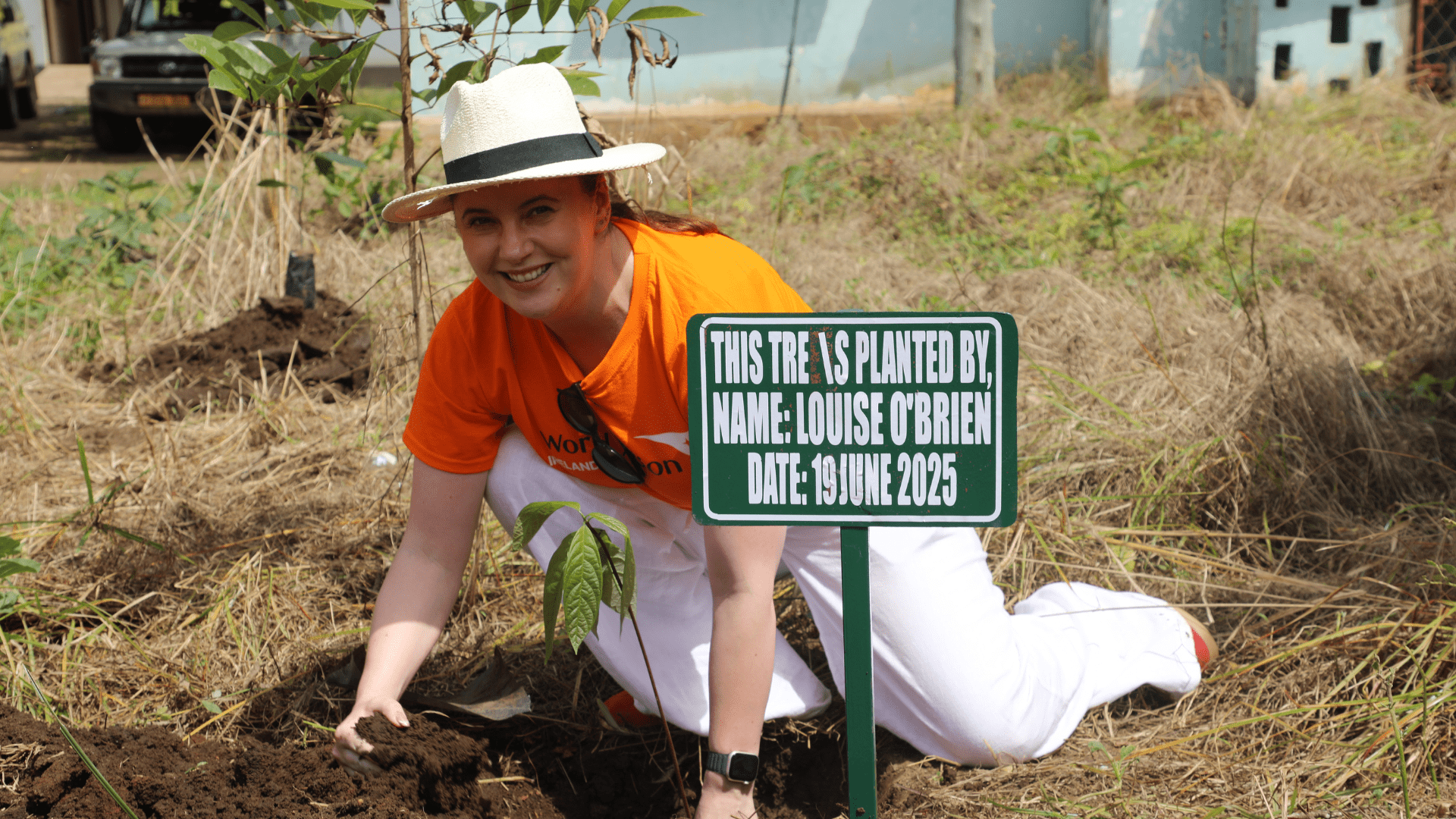 Louise planting tree