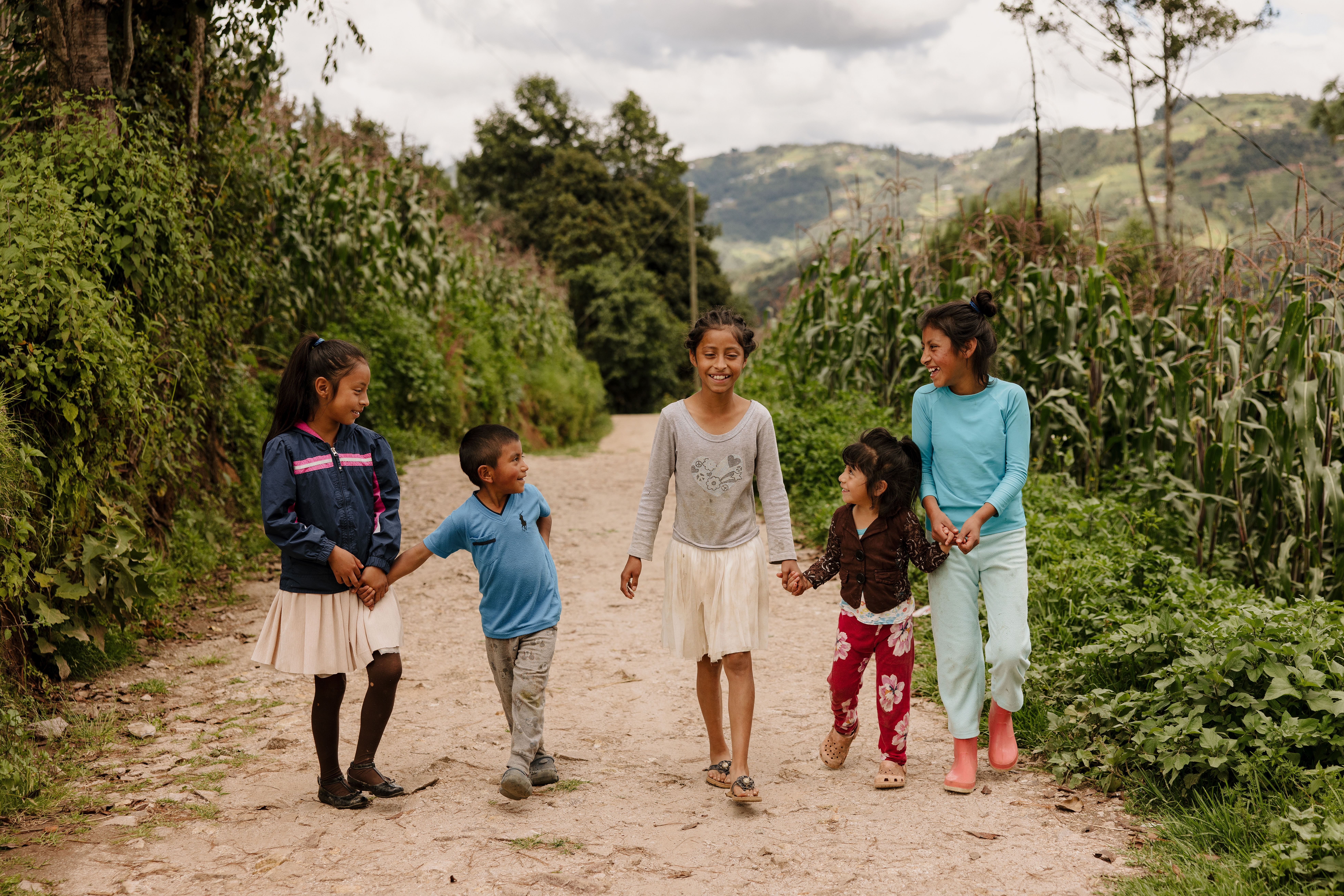 Group of children walking