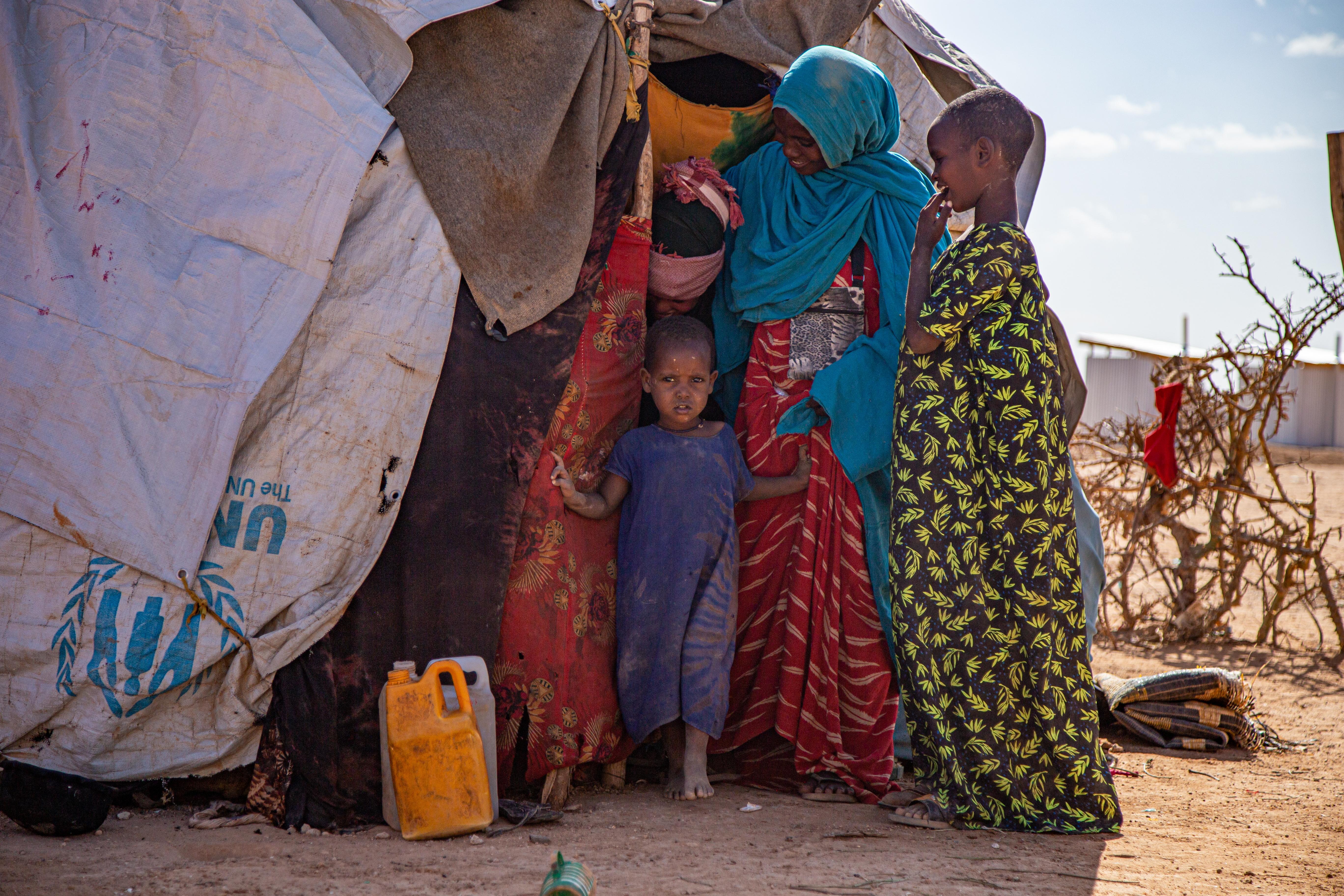 Camp of the drought-displaced persons in Dollow, Somalia