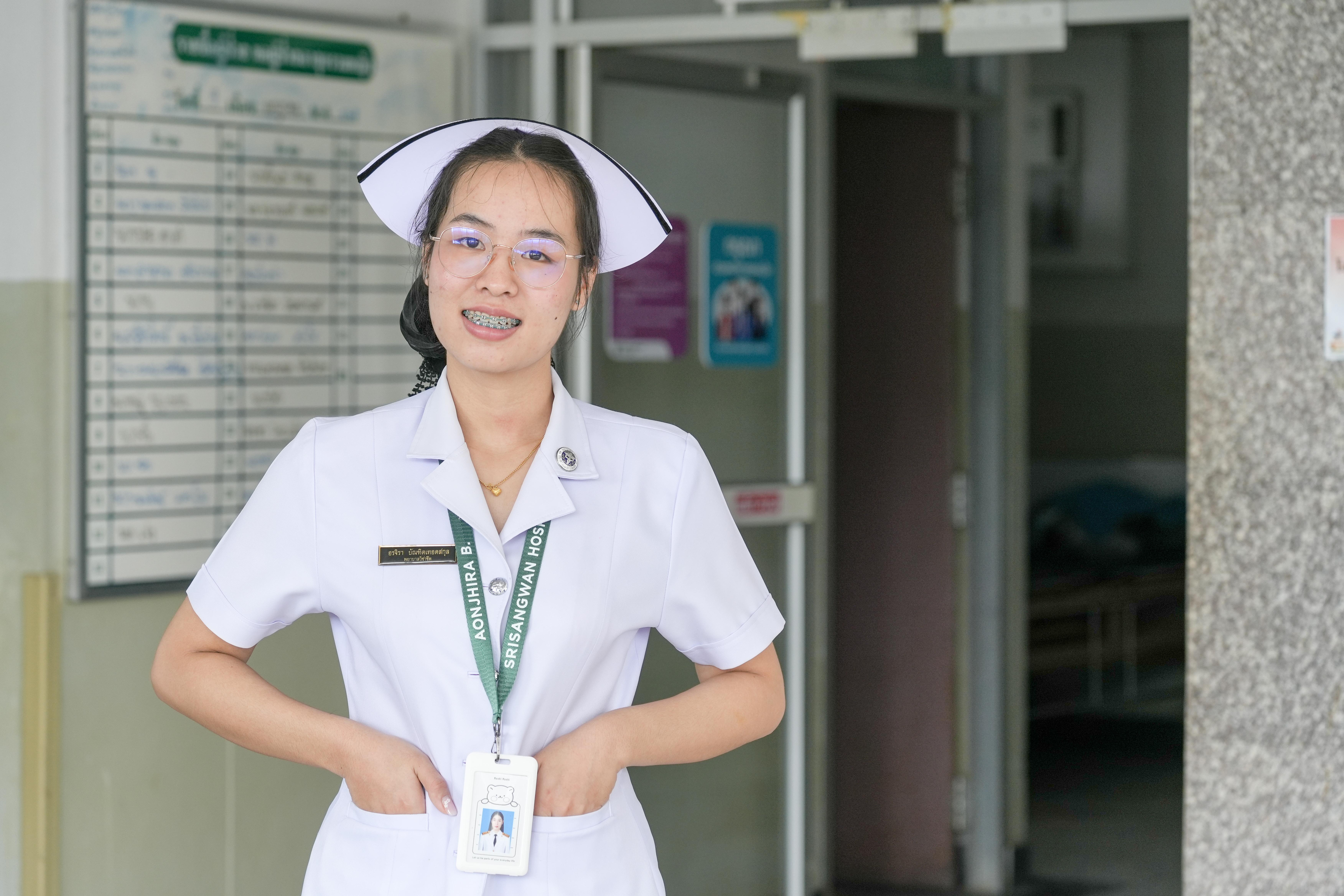 Fon in her nurse uniform