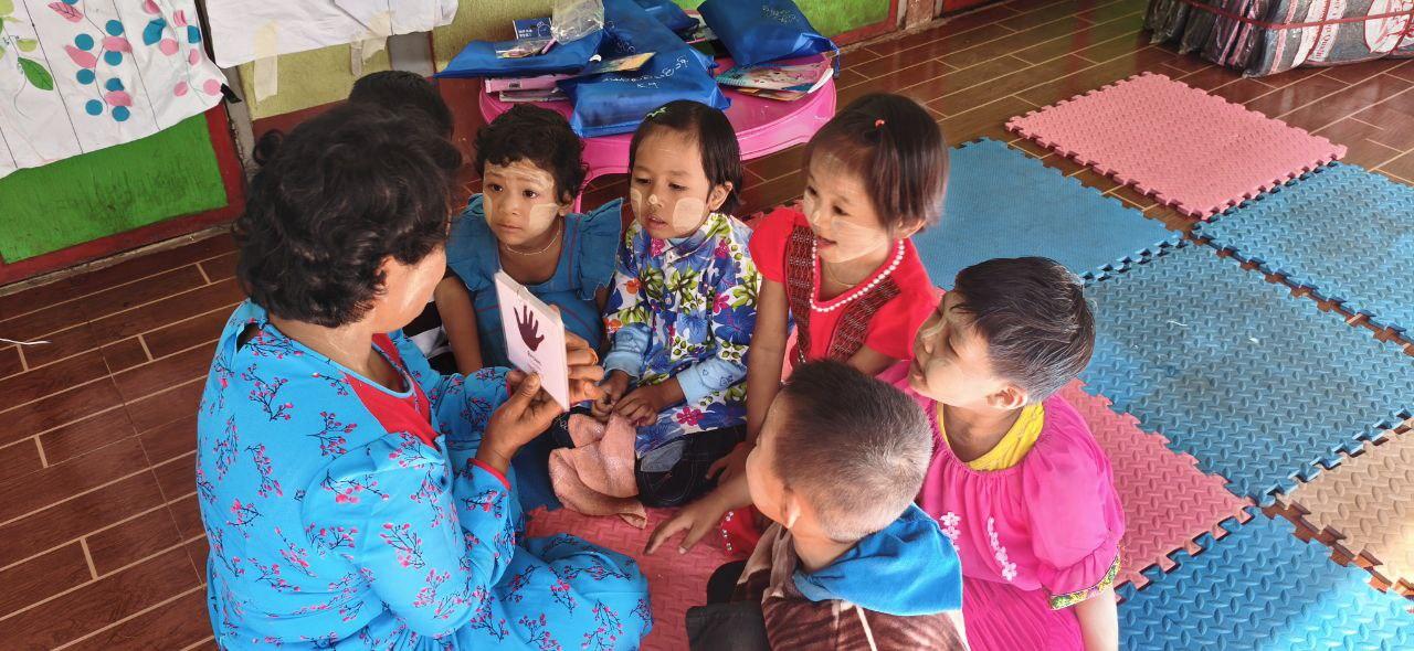 Play Group activity at Kyar Sa Hkan village, Namtu township