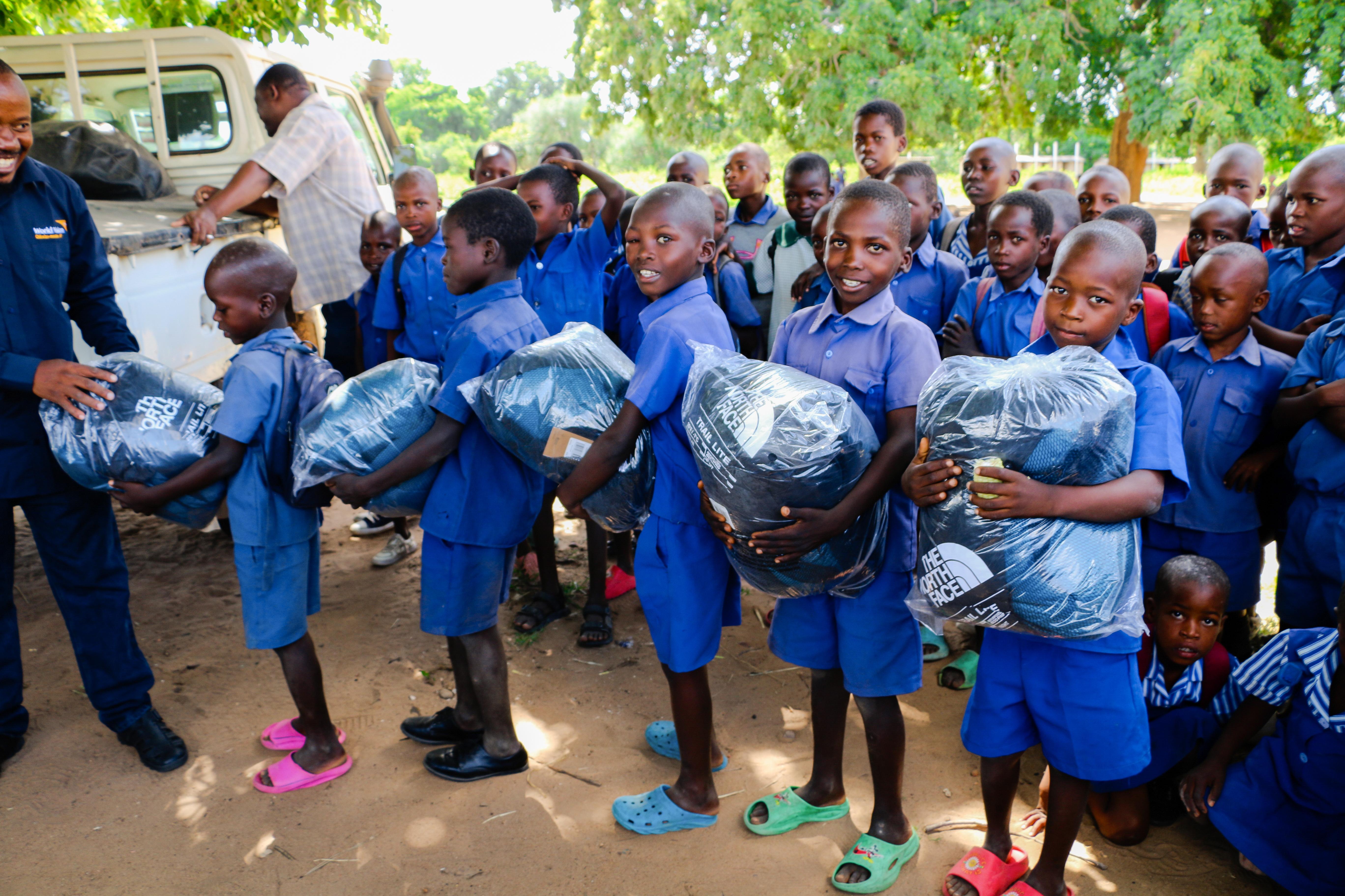 Children holding gifts