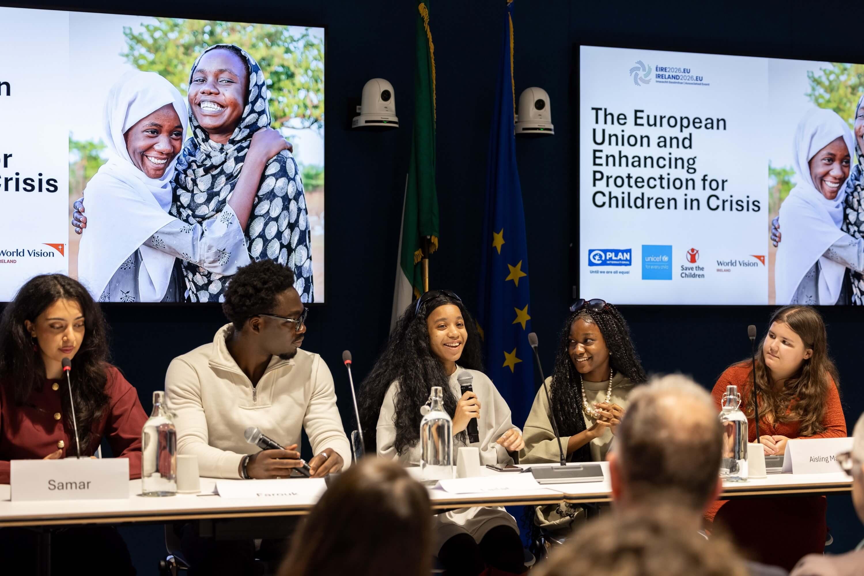 Youth panalists Samar, Farouk, Lailat and Ilham who have lived experience of conflict, crisis and displacement took centre stage.