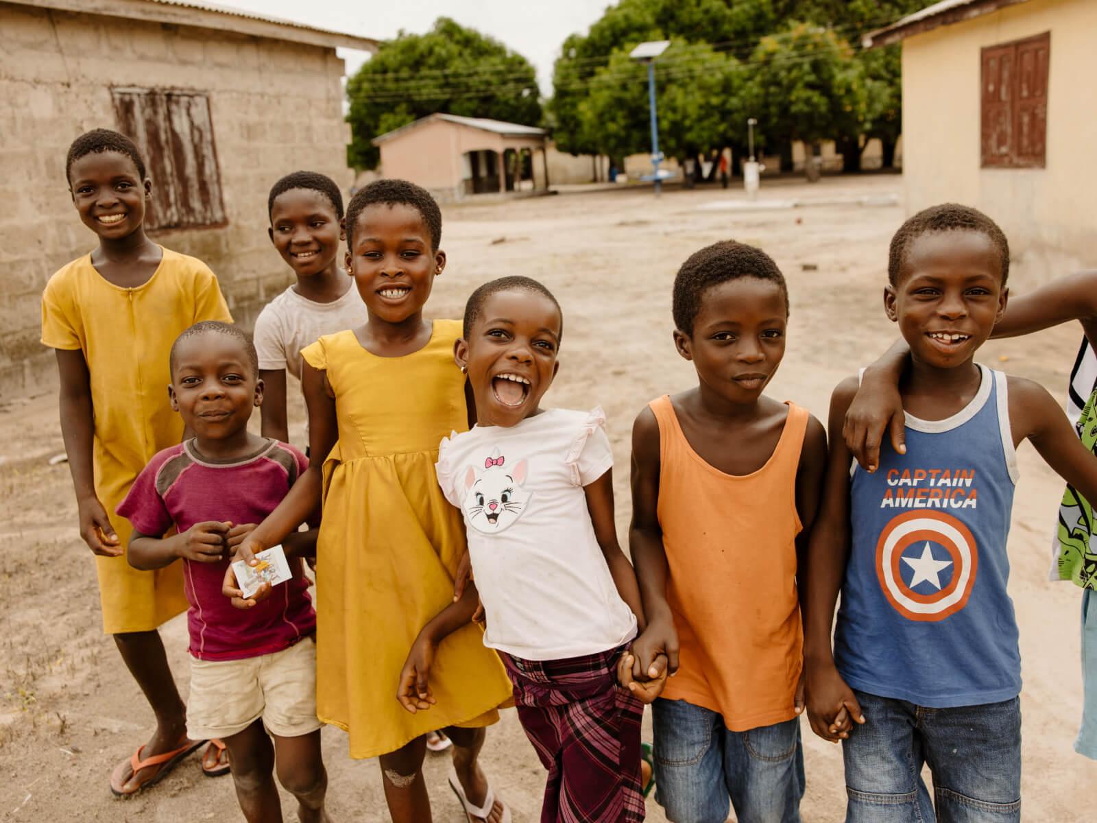 children laughing and smiling